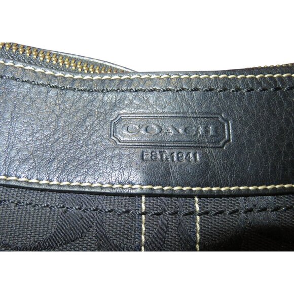 Coach 2006 Black Jacquard & Leather Signature Messenger Crossbody Satchel Bag - Picture 14 of 14